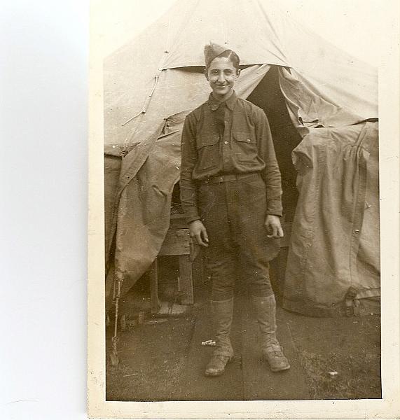 3C's tent.jpg - Dad in 3 C's 1934